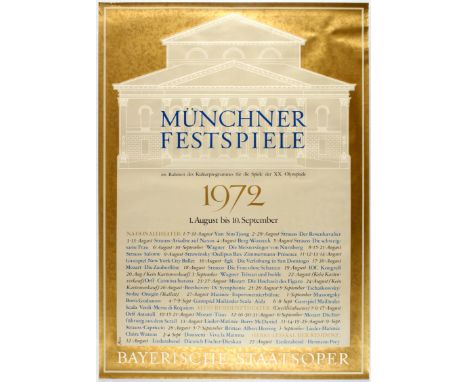 Original vintage advertising poster The Munich Festival - As a part of the cultural program for the games of the XX Olympic G