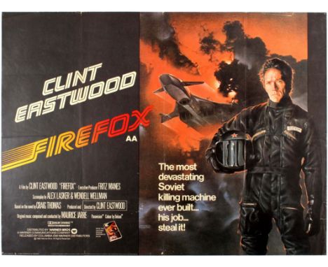 Original vintage movie poster for UK release of American action film Firefox directed by Clint Eastwood starring Clint Eastwo