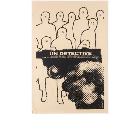 Original vintage movie poster for Cuban release of French-Italian film A Detective (Un Detective) directed by Romolo Guerrier