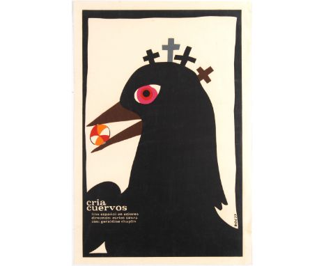 Original vintage movie poster for Cuban release of Spanish crime mystery melodrama Cria Cuervos directed Carlos Saura starrin