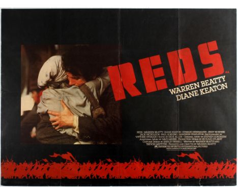 Original vintage movie poster for UK release of American drama Reds directed by Warren Beatty starring Warren Beatty, Diane K