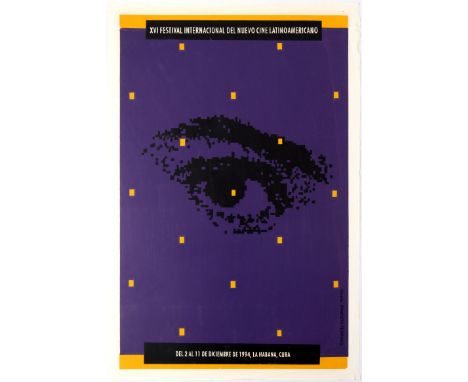 Original vintage advertising poster for XVI International Festival of New Latin America Cinema (XVI Festival Internacional De