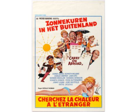 Original vintage movie poster for Belgium release of UK comedy Carry on Abroad directed by Gerald Thomas Kenneth Williams, Si