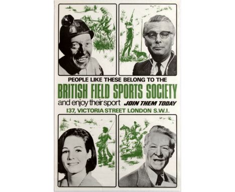 Original vintage advertisement poster People Like These Belong To The - British Field Sports Society And Enjoy Their Sport - 