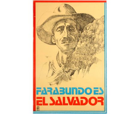 Original vintage propaganda poster  Farabundo es El Salvador published by the Organisation of Solidarity with the People of A