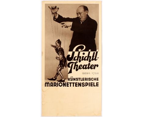 Original vintage advertising poster Schichtl-Theater Marionette Performance(Schichtl-Theater Kunstlerische Marionettenspiele)