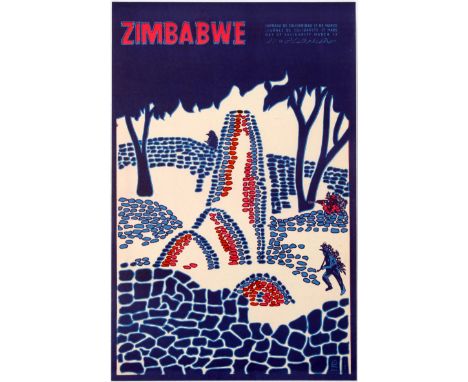 Original vintage propaganda poster Zimbabwe Day Of Solidarity March 17 published by the Organisation of Solidarity with the P