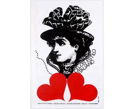 Original vintage movie poster for the Cuban release of Italian/Spanish movie Drama of Jealousy (Celos Estilo Italiano) direct