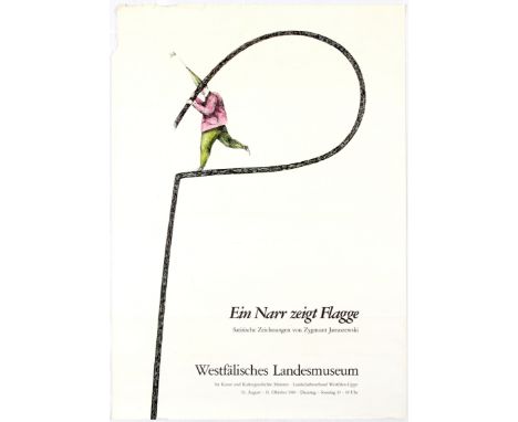 Original vintage advertising poster for Zygmunt Januszewski Exhibition held in Westphalian State Museum of Art and Cultural H