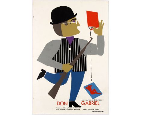 Original vintage movie poster for Cuban release of Polish war comedy Don Gabriel directed by Ewa Petelska and Czeslaw Petelsk