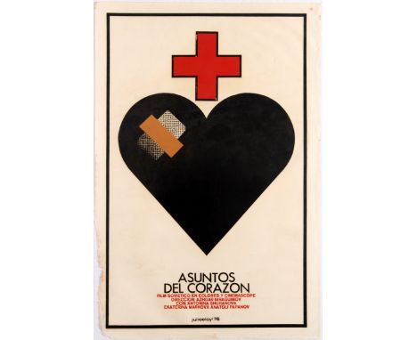 Original vintage movie poster for Cuban release of Soviet film Asuntos Del Corazon directed by Azhdar Ibraguimov starring  An