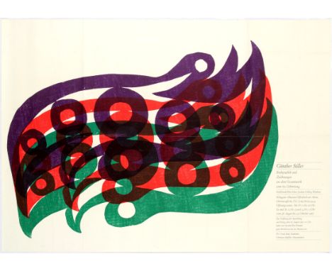 Original vintage advertising poster Gunther Stiller 60th Anniversary (Gunther Stiller Buchgraphik und Zeichnungen - aus dem G