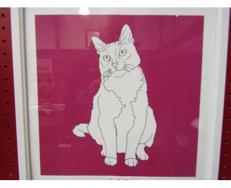 A modern print "Cat" 24.5cm x 27cm
