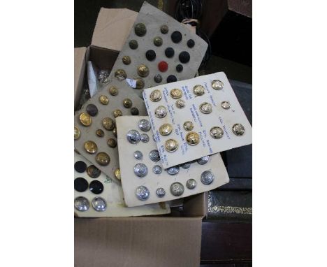 A button collection, including military, naval, Fire service together with paperwork
