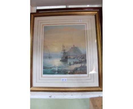 A limited edition print coastal scene, and a framed poster