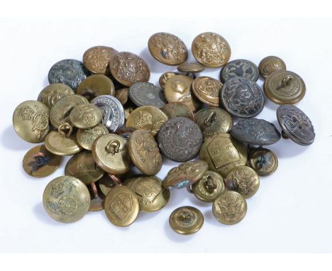 Collection of buttons, mainly military, Royal Artillery, 73rd Highlanders, RAF, General Service, Inns of Court, U.S. Army, et
