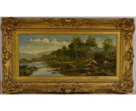 K**Walters (early 20th century)Quiet Riversigned, dated 1912, oil on canvas, 31cm x 75cm