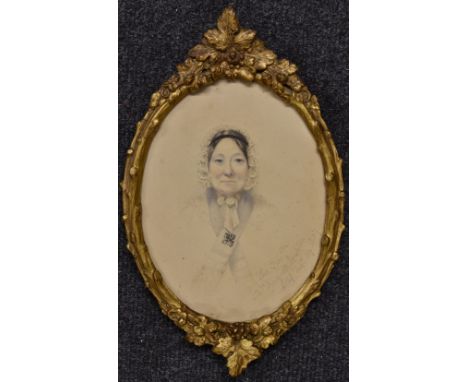 Mary, Lady Leighton (1799 - 1864), a portrait miniature, The Hon. Mrs Knyvett Leighton, signed, inscribed and dated 1847, wat