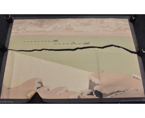 Charles Paine (1895-1967) Fur Traders, original offset lithograph in colours, No.23 Issued By The Empire Marketing Board, Pri