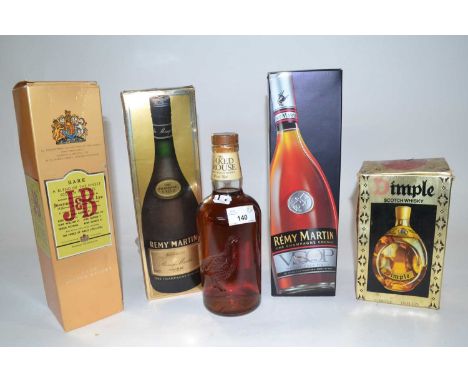 Cognac and Whisky: to include Remy Martin VSOP, 70cl, boxed, Remy Martin Cognac, 68ml, boxed, J&amp;B Scotch Whisky, 75cl, bo