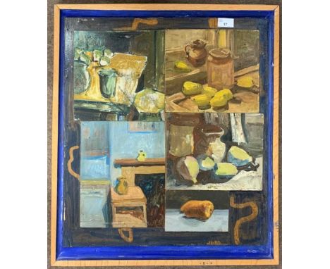 Graham West (act.1970-78), 'label on backboard inscribed "Ribeening", oil on board, signed 'West', 49.5x56cm, framed