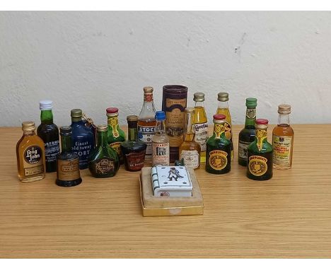 Eighteen bottles of assorted spirit miniatures to include A. de Luze &amp; Fils cognac, John O'Groats whisky, Glenmorangie, T