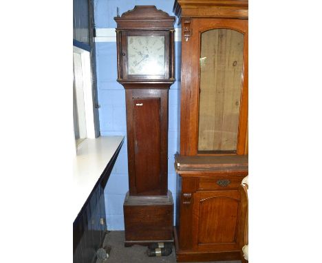 Taylor, Framlingham, a Georgian 30-hour longcase clock with floral painted dial with subsidiary seconds dial and date apertur