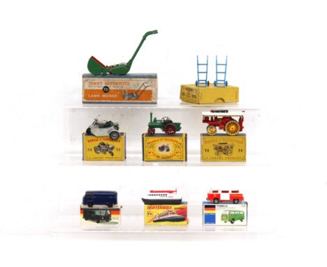 Diecast: A collection of assorted boxed diecast vehicles to comprise: Dinky Supertoys Lawn Mower 751, Dinky Toys Sack Truck t