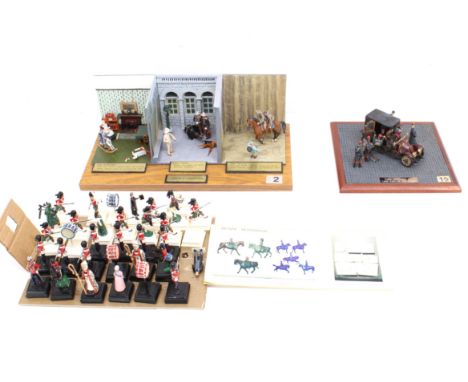 Figures: A collection of assorted figures and scratch-built dioramas to include: David and Jonathan; and Last Taxi to the Mar