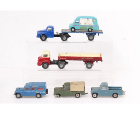 Spot-on: A collection of six unboxed Spot-on Models by Triang vehicles, to comprise: Tonibell Ice-Cream Van, three L.W.B. Lan
