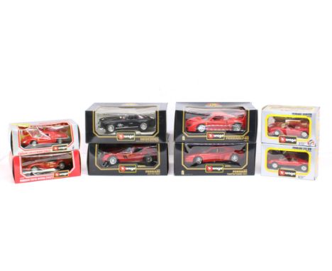 Bburago: A collection of four boxed 1:18 Scale Bburago vehicles comprising: Ferrari 250 GTO, Ferrari F40, Ferrari Testarossa 