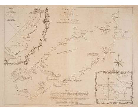 Tobago.- Jefferys (Thomas) Tobago, apparently the first issue, with two inset maps of&nbsp; Courland Bays, and Man of War Bay