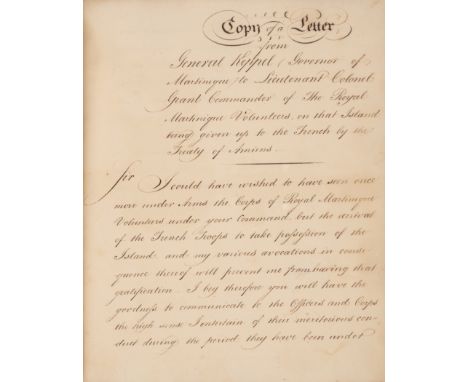 Copies of Public Addresses &c. presented to Charles Grant Esq. when in the West Indies, manuscript in ink on paper, 16pp. of 