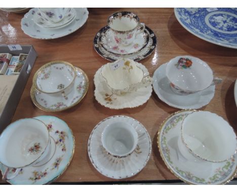 A selection of vintage tea cups and saucers including Noritake etc