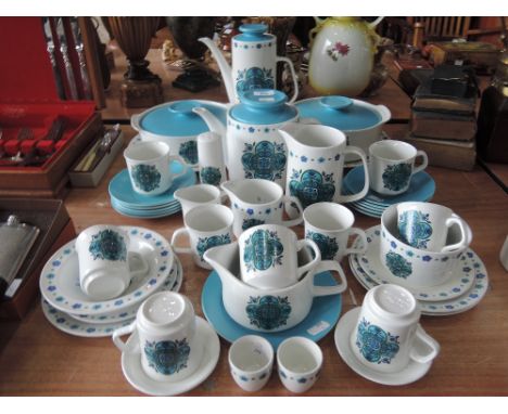 A Meakin retro tea / coffee service, approx 42 pieces