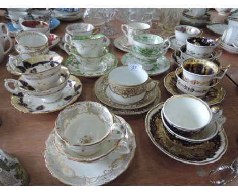 A selection of cups and saucers including Noritake, 
