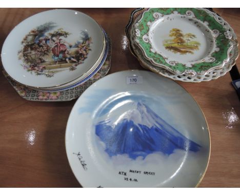 A selection of cabinet and commemorative plates including Noritake, Coalport and Royal Worcester etc