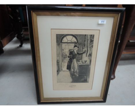 A print after Dendy Sadler, Huntsman checking barometer