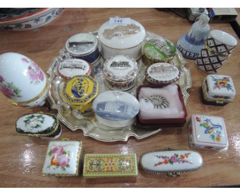 A selection of trinket boxes and plated tray etc