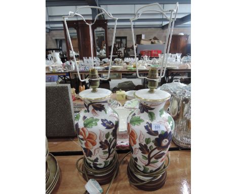 A pair of ceramic lamps