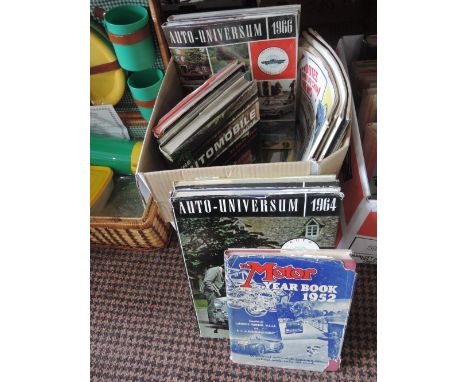 A box of automobile related volumes including Auto-Universum etc