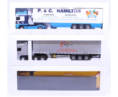 Eligor: A collection of three boxed Eligor, 1/43 Scale diecast model cab and trailer to comprise: DAF XF95 Superspace Cab Fri