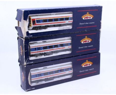 Bachmann: A boxed Bachmann, OO Gauge, 159 3 Car DMU 'Stage Coach' South West Trains Set, Reference 31-512. Original boxes. Co