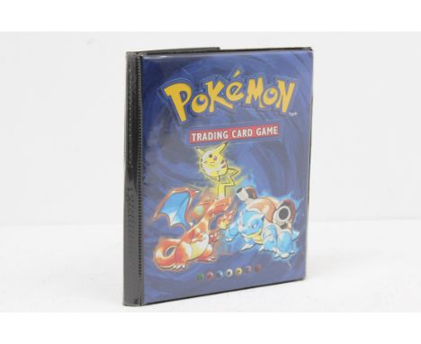 Pokemon: A Pokemon Trading Card Game 4-pocket binder, WOC08320, containing a collection of Wizards of the Coast cards includi
