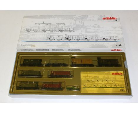 Marklin: A boxed Marklin HO Gauge, 'German States Railroads Car Association Car Set', comprising eight Freight cars of differ