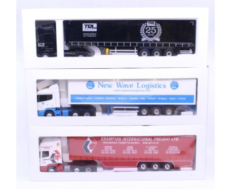 Eligor: A collection of three boxed Eligor, 1/43 Scale diecast model cab and trailer to comprise: Volvo FH4 Tautliner TRL, Re