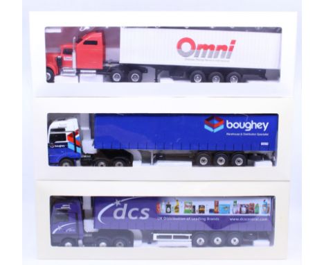 Eligor: A collection of three boxed Eligor, 1/43 Scale diecast model cab and trailer to comprise: Kenworth W900 Aerocab Porte