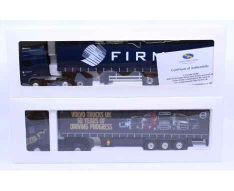 Eligor: A pair of boxed Eligor, 1/43 Scale diecast model cab and trailer to comprise: Volvo FH4 Globetrotter XL Tautlinier Vo