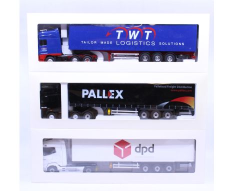 Eligor: A collection of three boxed Eligor, 1/43 Scale diecast model cab and trailer to comprise: DAF XF105 Superspace Cab Se