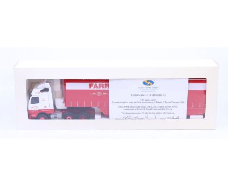 Eligor: A boxed Eligor, 1/43 Scale diecast model cab and trailer, Volvo FH Restyle Tautliner Edwin C. Farrall, Reference 1133